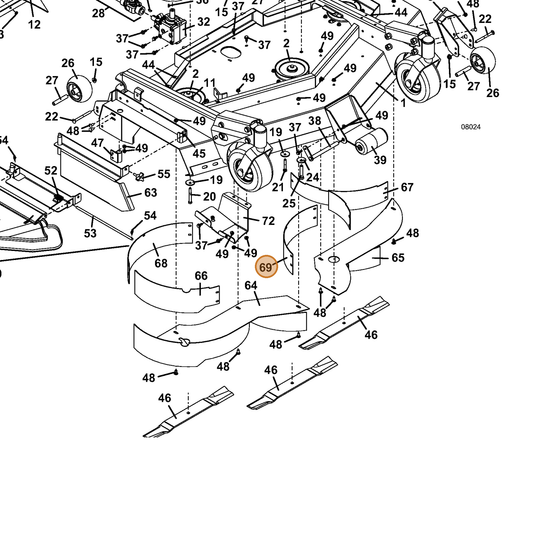 Grasshopper part 855089 — IPL diagram snippet (6x zoom, amber highlight)