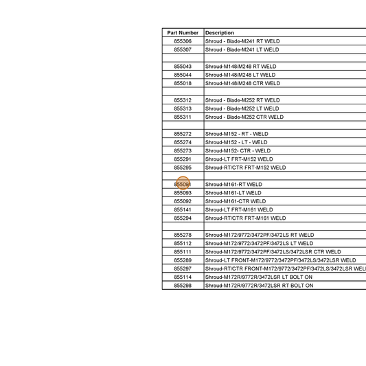 Grasshopper part 855091 — IPL diagram snippet (6x zoom, amber highlight)