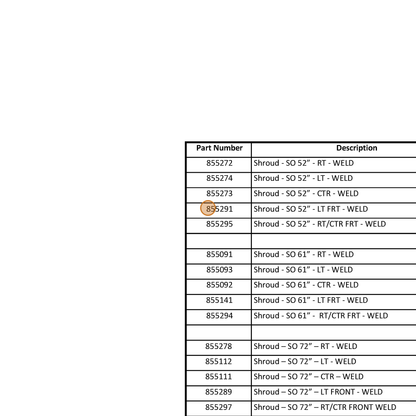 Grasshopper part 855112 — IPL diagram snippet (6x zoom, amber highlight)