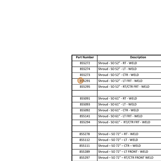 Grasshopper part 855112 — IPL diagram snippet (6x zoom, amber highlight)