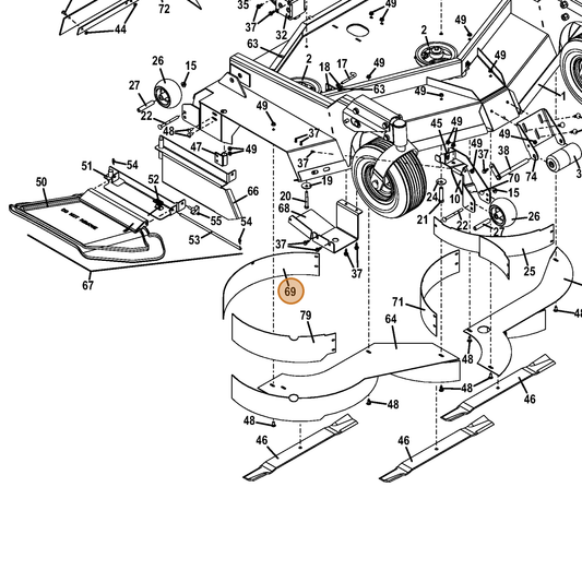 Grasshopper part 855125 — IPL diagram snippet (6x zoom, amber highlight)