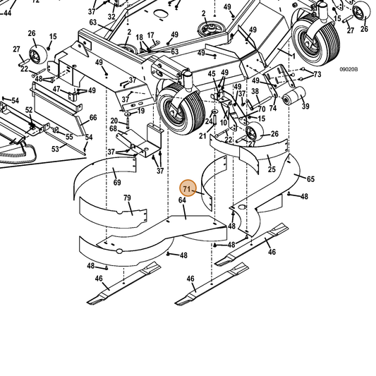 Grasshopper part 855126 — IPL diagram snippet (6x zoom, amber highlight)
