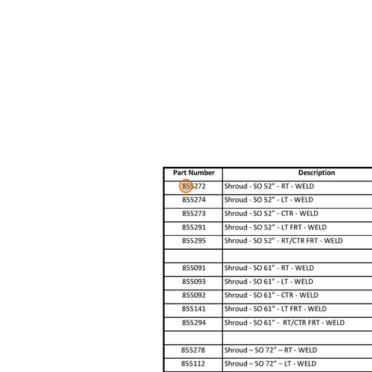 Grasshopper part 855141 — IPL diagram snippet (6x zoom, amber highlight)