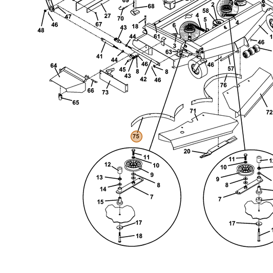 Grasshopper part 855179 — IPL diagram snippet (6x zoom, amber highlight)