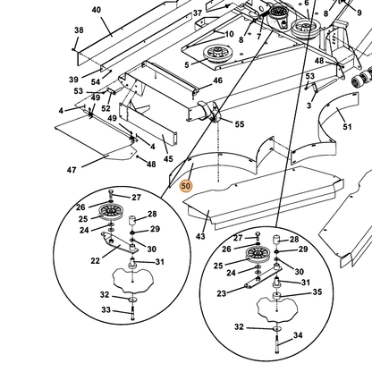 Grasshopper part 855198 — IPL diagram snippet (6x zoom, amber highlight)