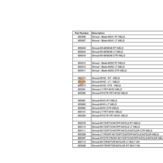 Grasshopper part 855274 — IPL diagram snippet (6x zoom, amber highlight)