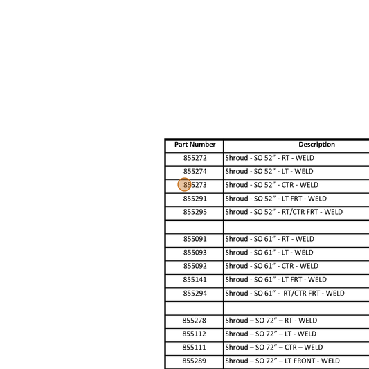 Grasshopper part 855278 — IPL diagram snippet (6x zoom, amber highlight)