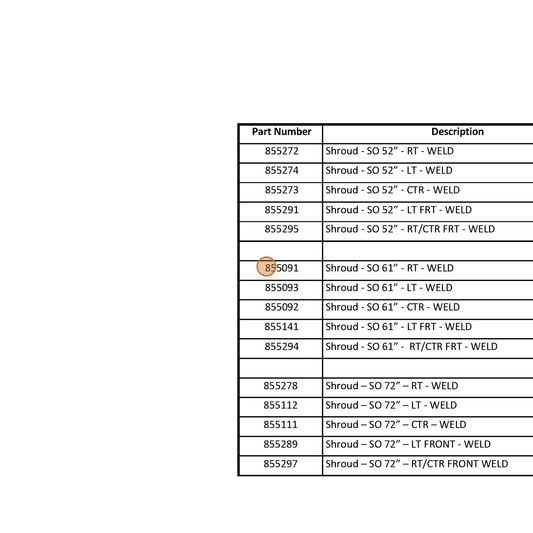 Grasshopper part 855289 — IPL diagram snippet (6x zoom, amber highlight)