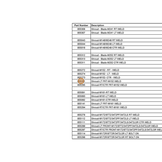 Grasshopper part 855291 — IPL diagram snippet (6x zoom, amber highlight)