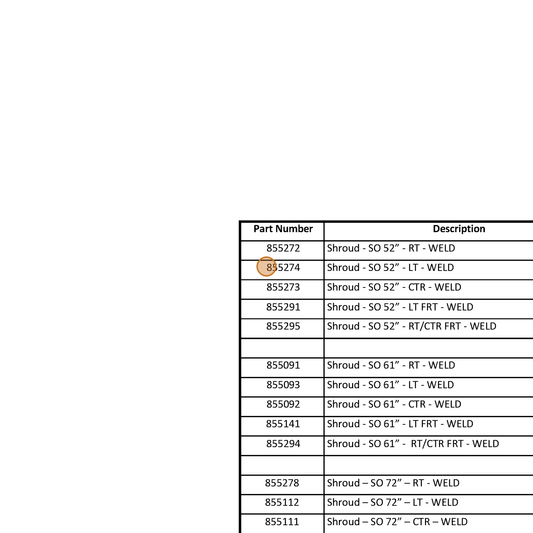 Grasshopper part 855294 — IPL diagram snippet (6x zoom, amber highlight)