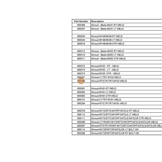 Grasshopper part 855295 — IPL diagram snippet (6x zoom, amber highlight)