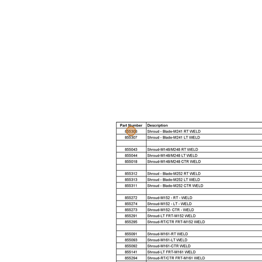 Grasshopper part 855306 — IPL diagram snippet (6x zoom, amber highlight)