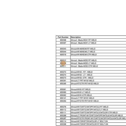 Grasshopper part 855313 — IPL diagram snippet (6x zoom, amber highlight)