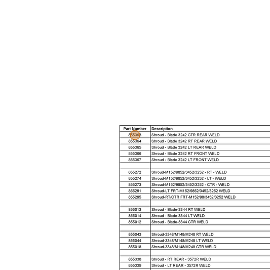 Grasshopper part 855363 — IPL diagram snippet (6x zoom, amber highlight)