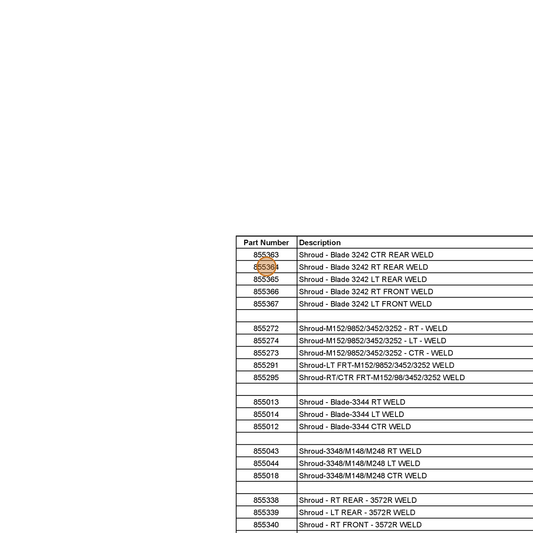 Grasshopper part 855364 — IPL diagram snippet (6x zoom, amber highlight)