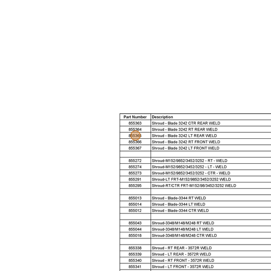 Grasshopper part 855365 — IPL diagram snippet (6x zoom, amber highlight)