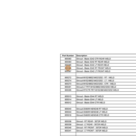Grasshopper part 855366 — IPL diagram snippet (6x zoom, amber highlight)