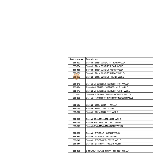 Grasshopper part 855367 — IPL diagram snippet (6x zoom, amber highlight)