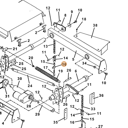 Grasshopper part 881107 — IPL diagram snippet (6x zoom, amber highlight)