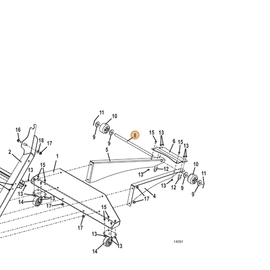 Grasshopper part 881134 — IPL diagram snippet (6x zoom, amber highlight)