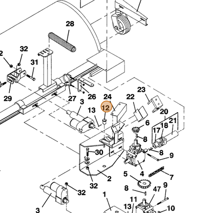 Grasshopper part 883105 — IPL diagram snippet (6x zoom, amber highlight)