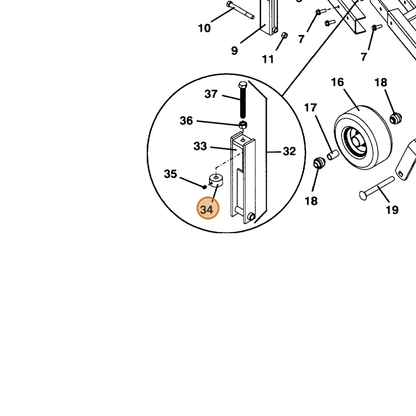 Grasshopper part 884011 — IPL diagram snippet (6x zoom, amber highlight)