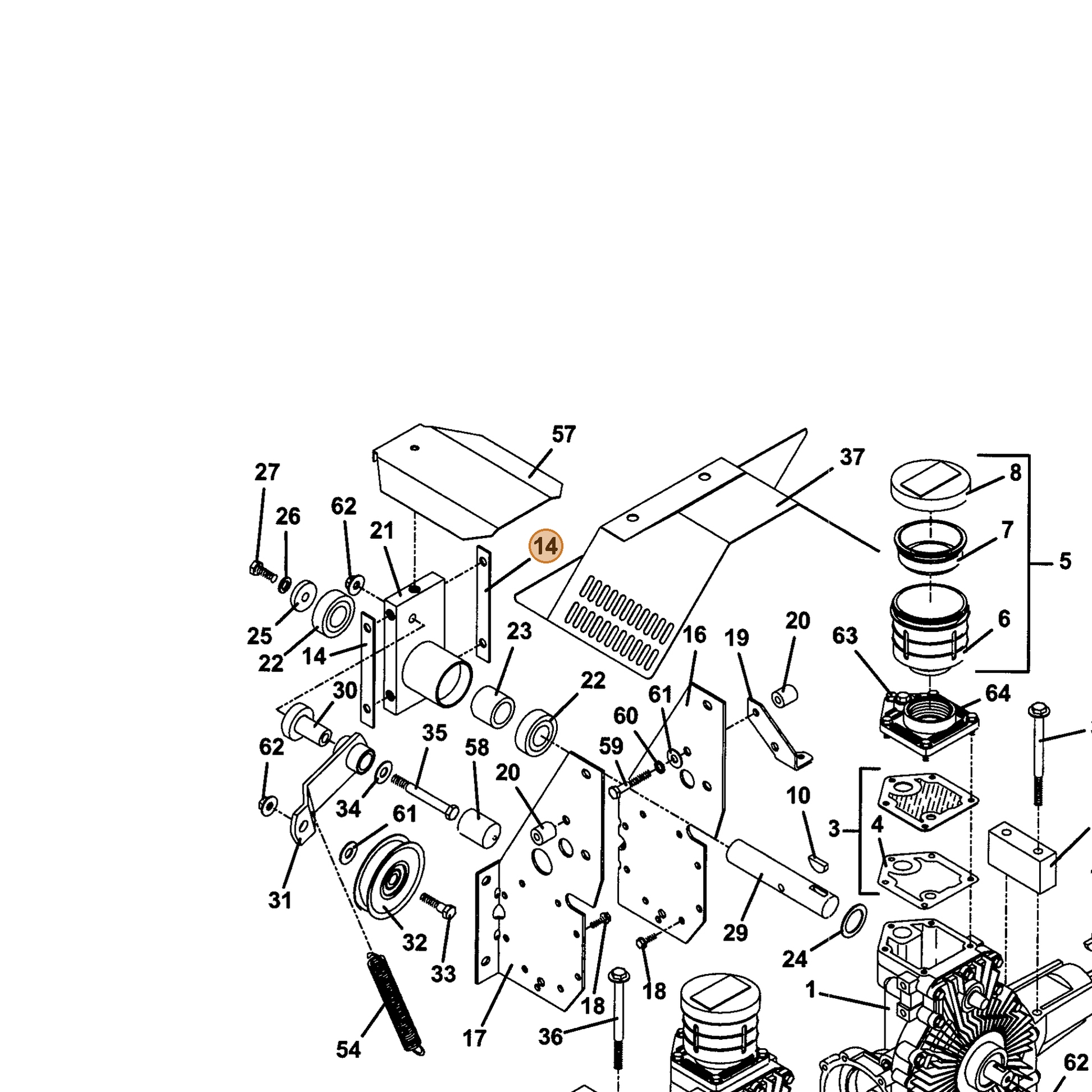 Grasshopper part 900130 — IPL diagram snippet (6x zoom, amber highlight)
