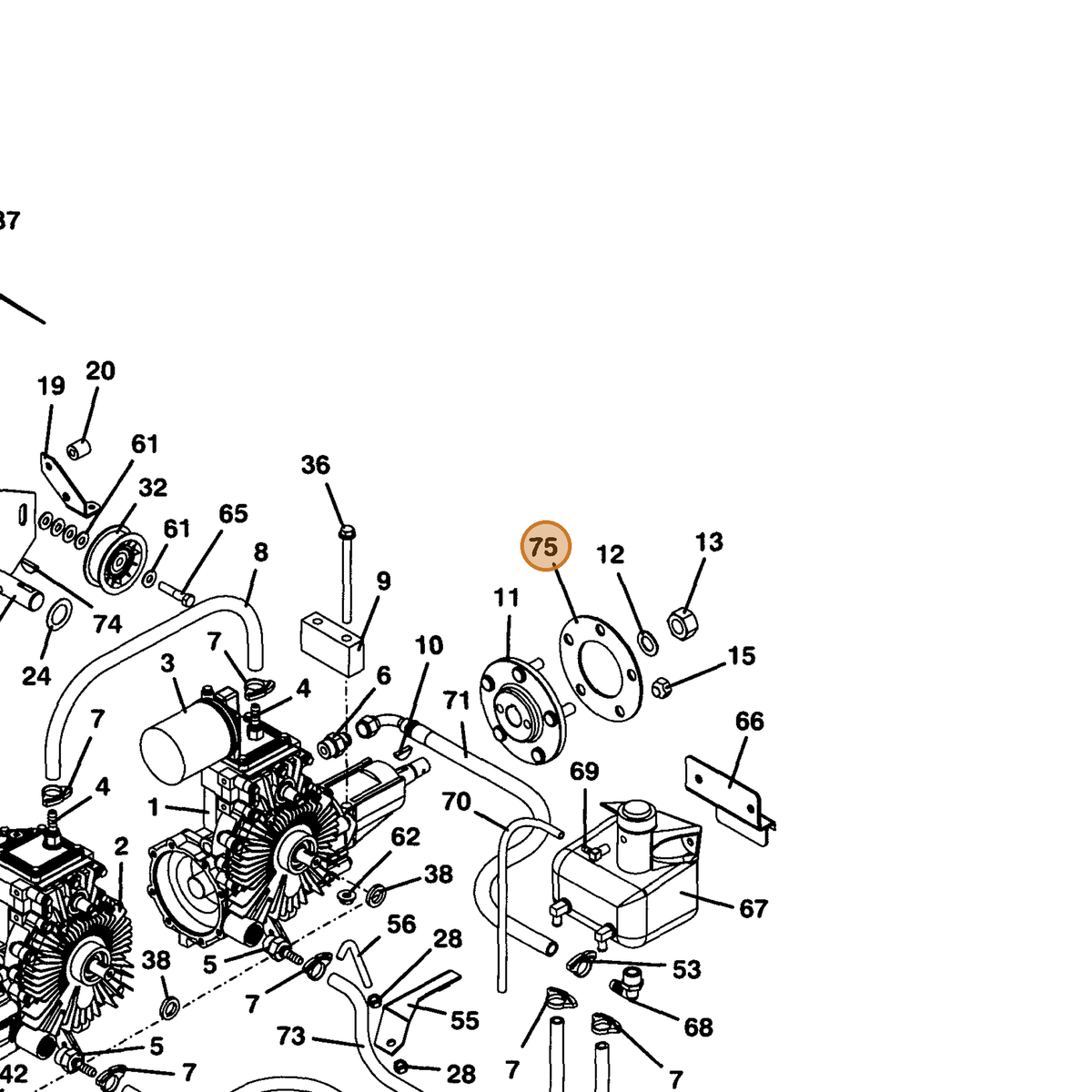 Grasshopper part 901311 — IPL diagram snippet (6x zoom, amber highlight)