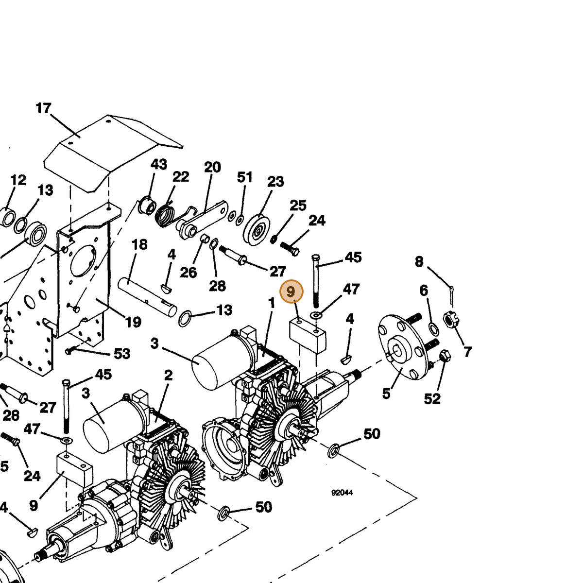 Grasshopper part 901740 — IPL diagram snippet (6x zoom, amber highlight)