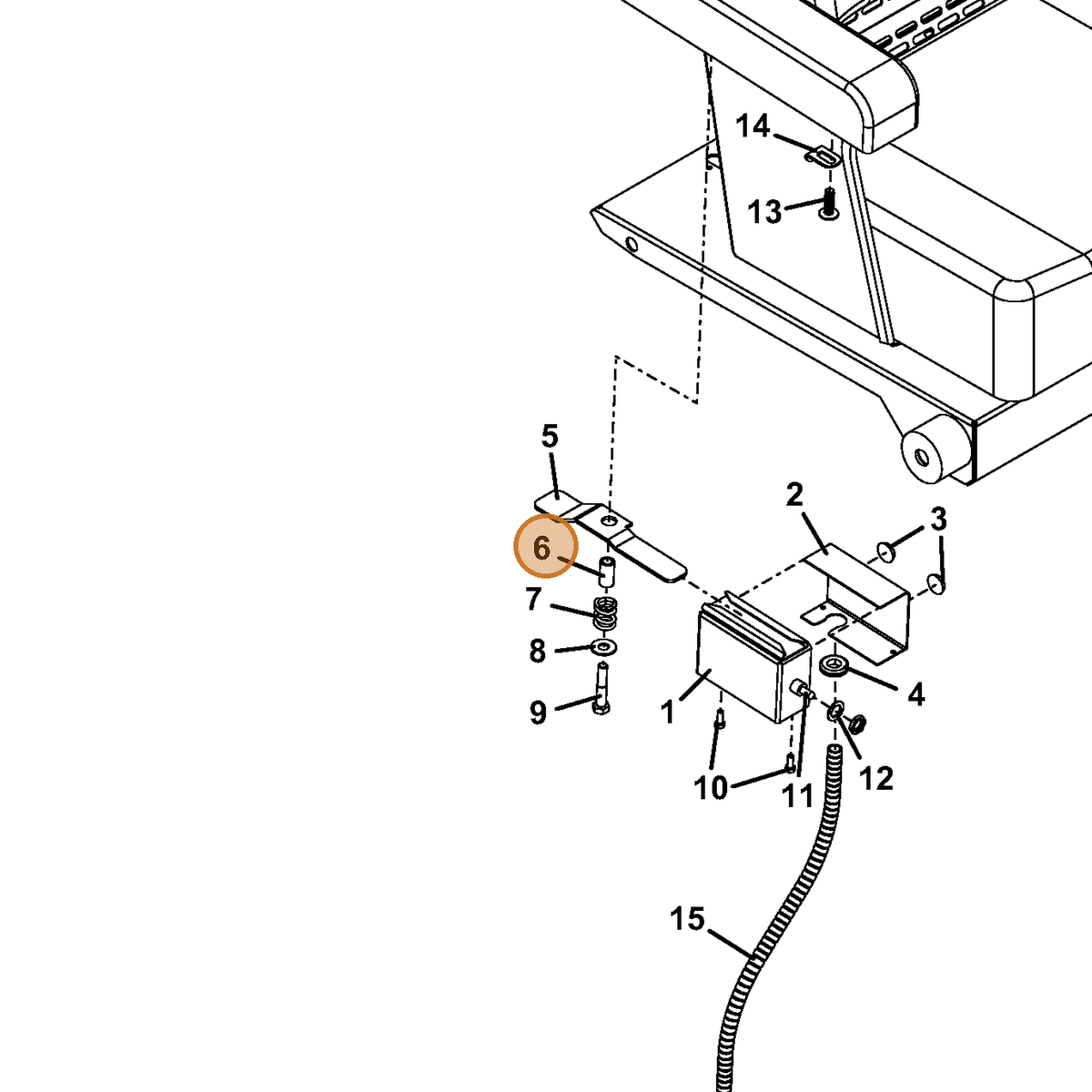 Grasshopper part 902263 — IPL diagram snippet (6x zoom, amber highlight)