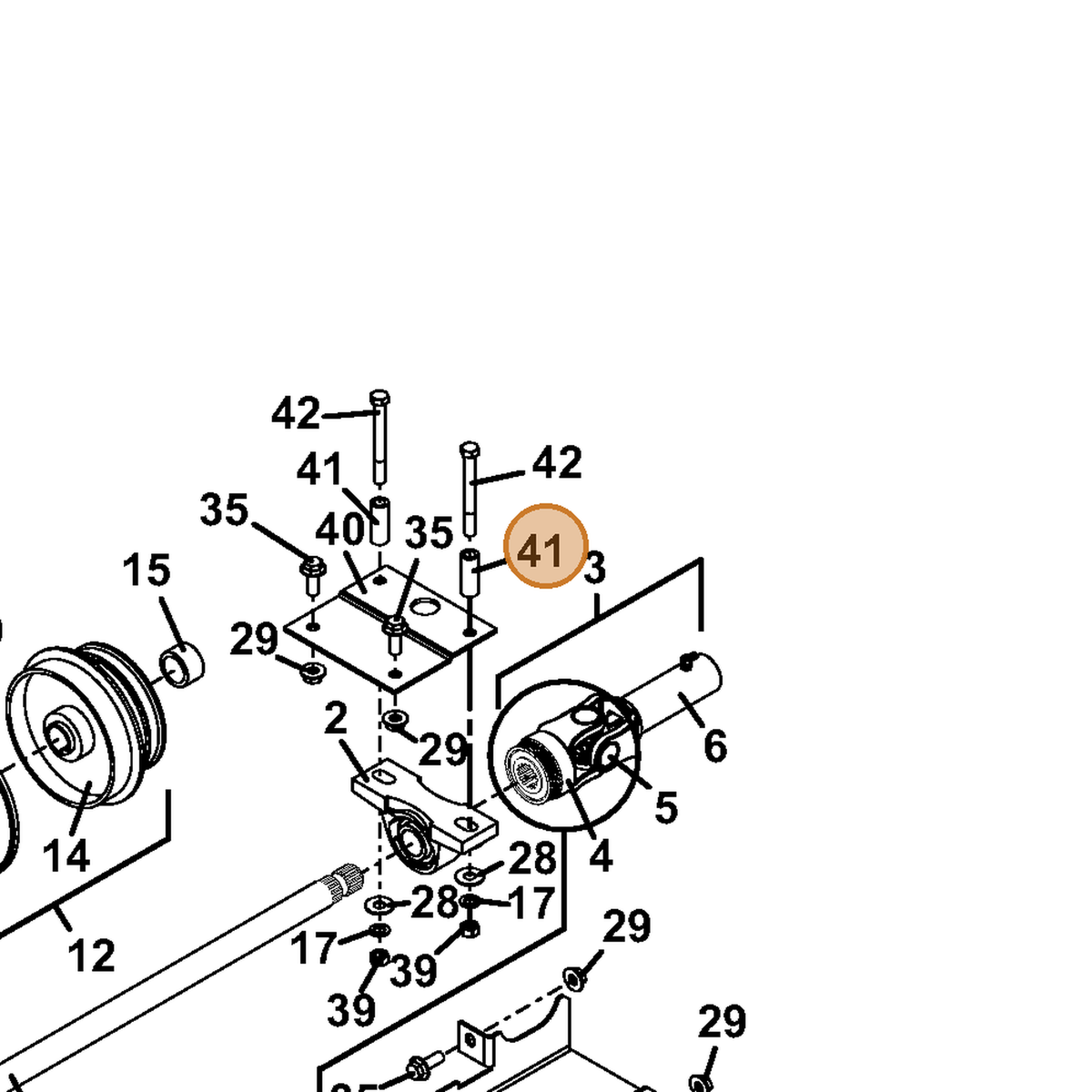 Grasshopper part 902271 — IPL diagram snippet (6x zoom, amber highlight)