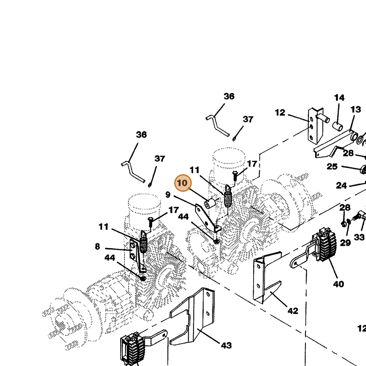 Grasshopper part 902308 — IPL diagram snippet (6x zoom, amber highlight)