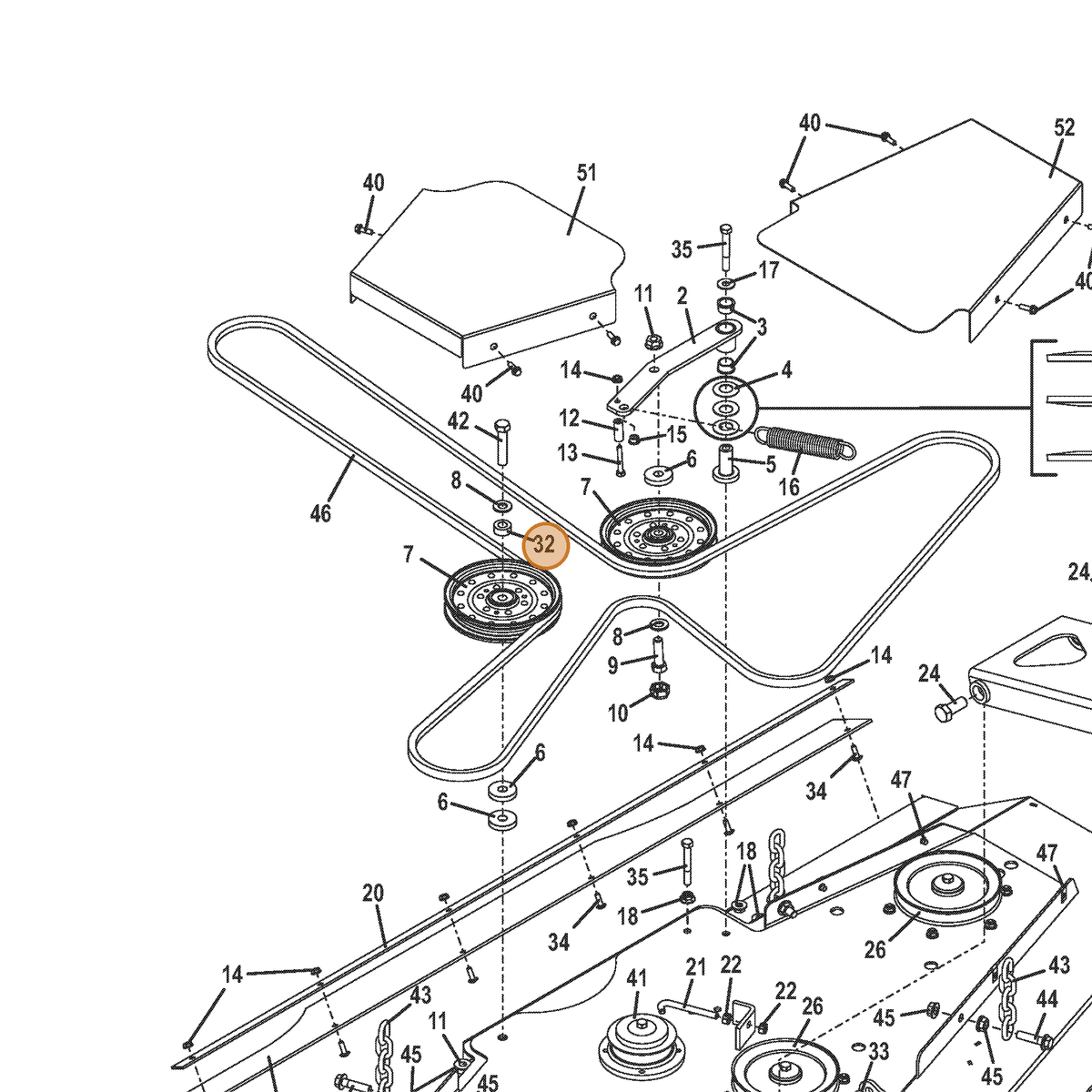 Grasshopper part 902313 — IPL diagram snippet (6x zoom, amber highlight)