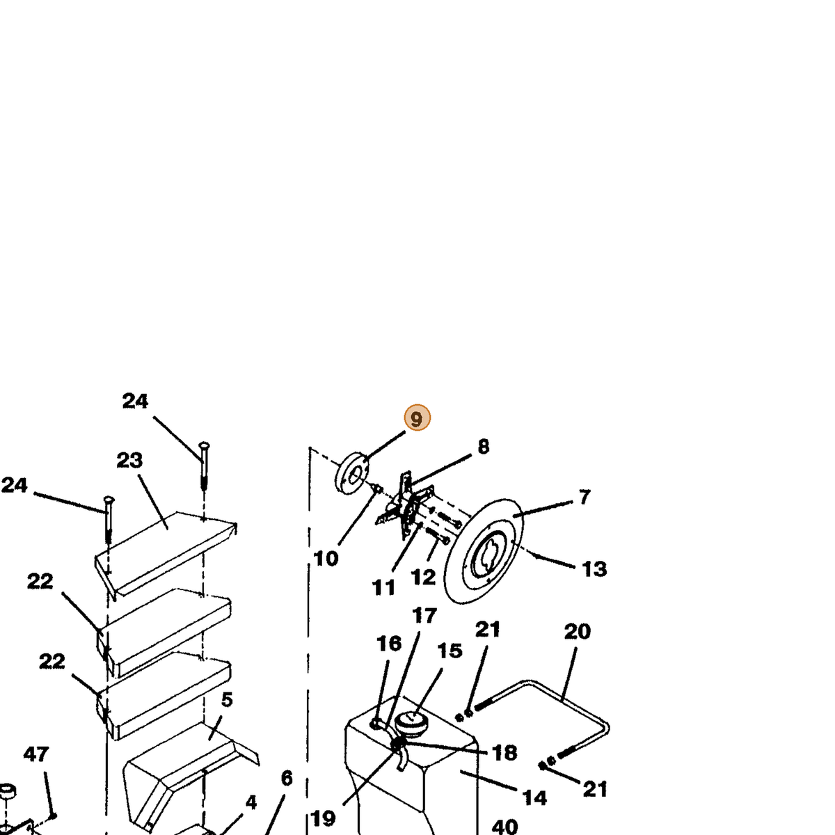 Grasshopper part 902326 — IPL diagram snippet (6x zoom, amber highlight)