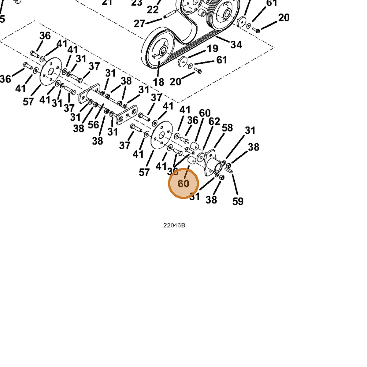 Grasshopper part 902332 — IPL diagram snippet (6x zoom, amber highlight)