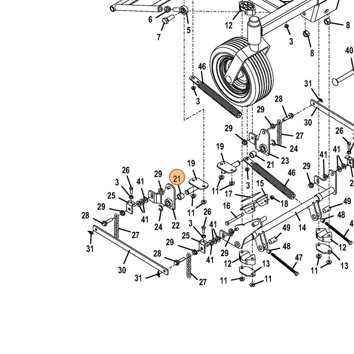 Grasshopper part 902412 — IPL diagram snippet (6x zoom, amber highlight)