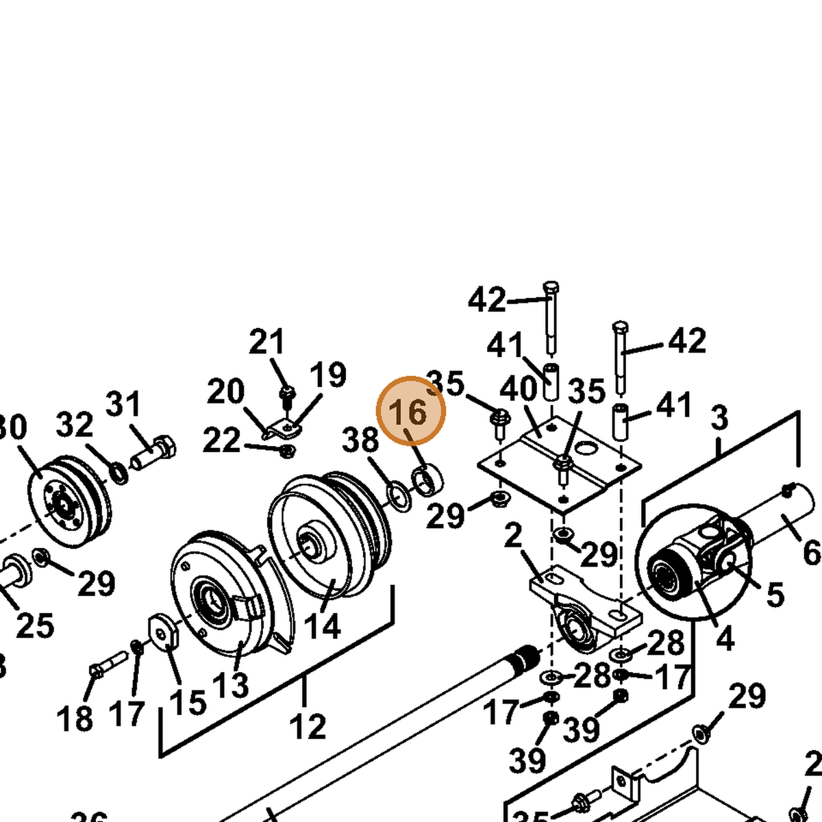 Grasshopper part 902542 — IPL diagram snippet (6x zoom, amber highlight)