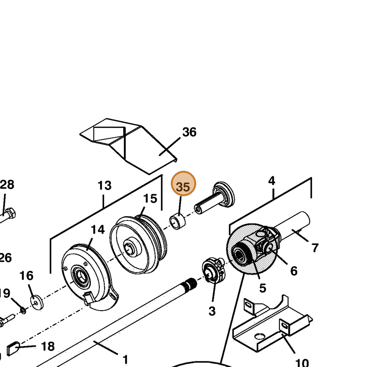 Grasshopper part 902544 — IPL diagram snippet (6x zoom, amber highlight)