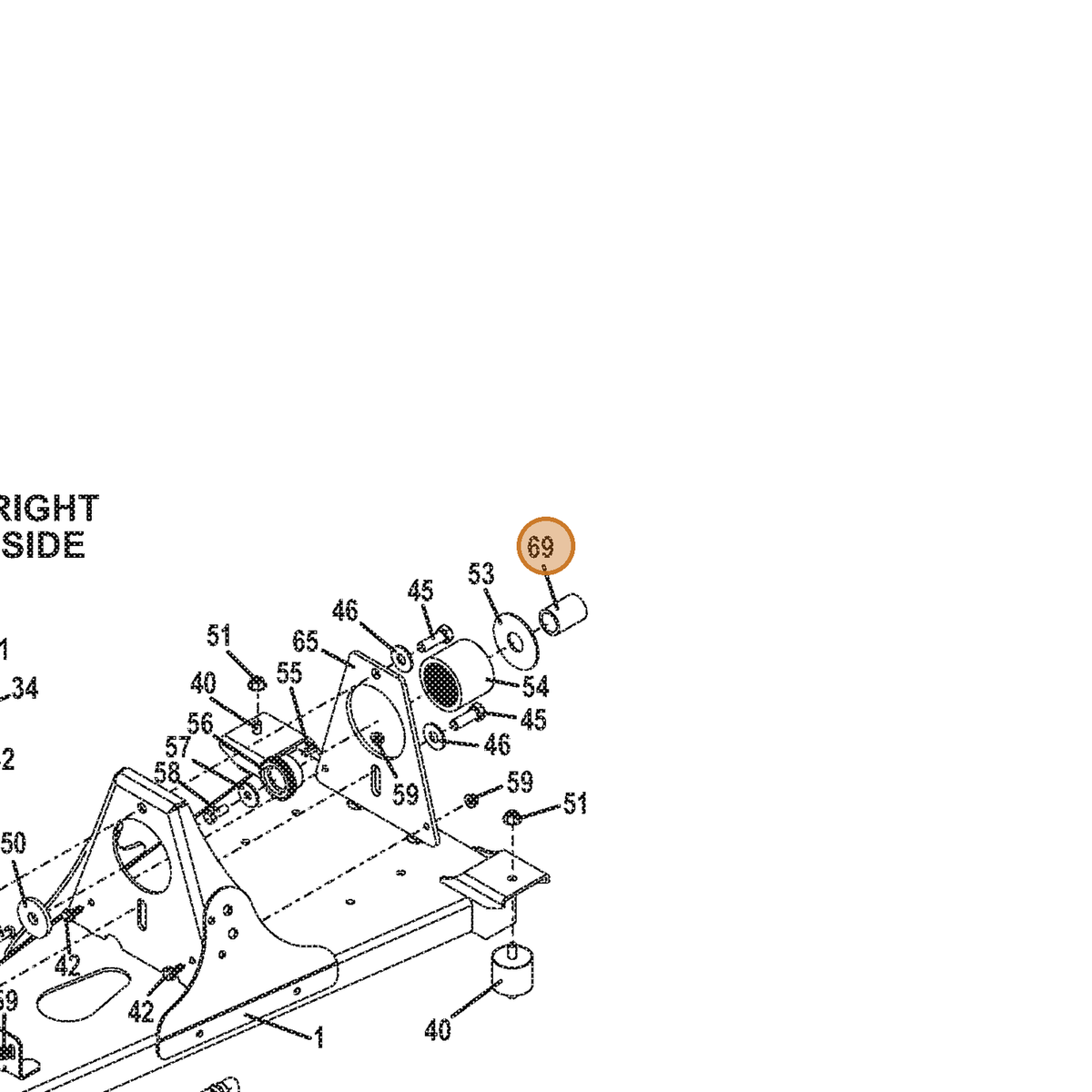 Grasshopper part 902548 — IPL diagram snippet (6x zoom, amber highlight)