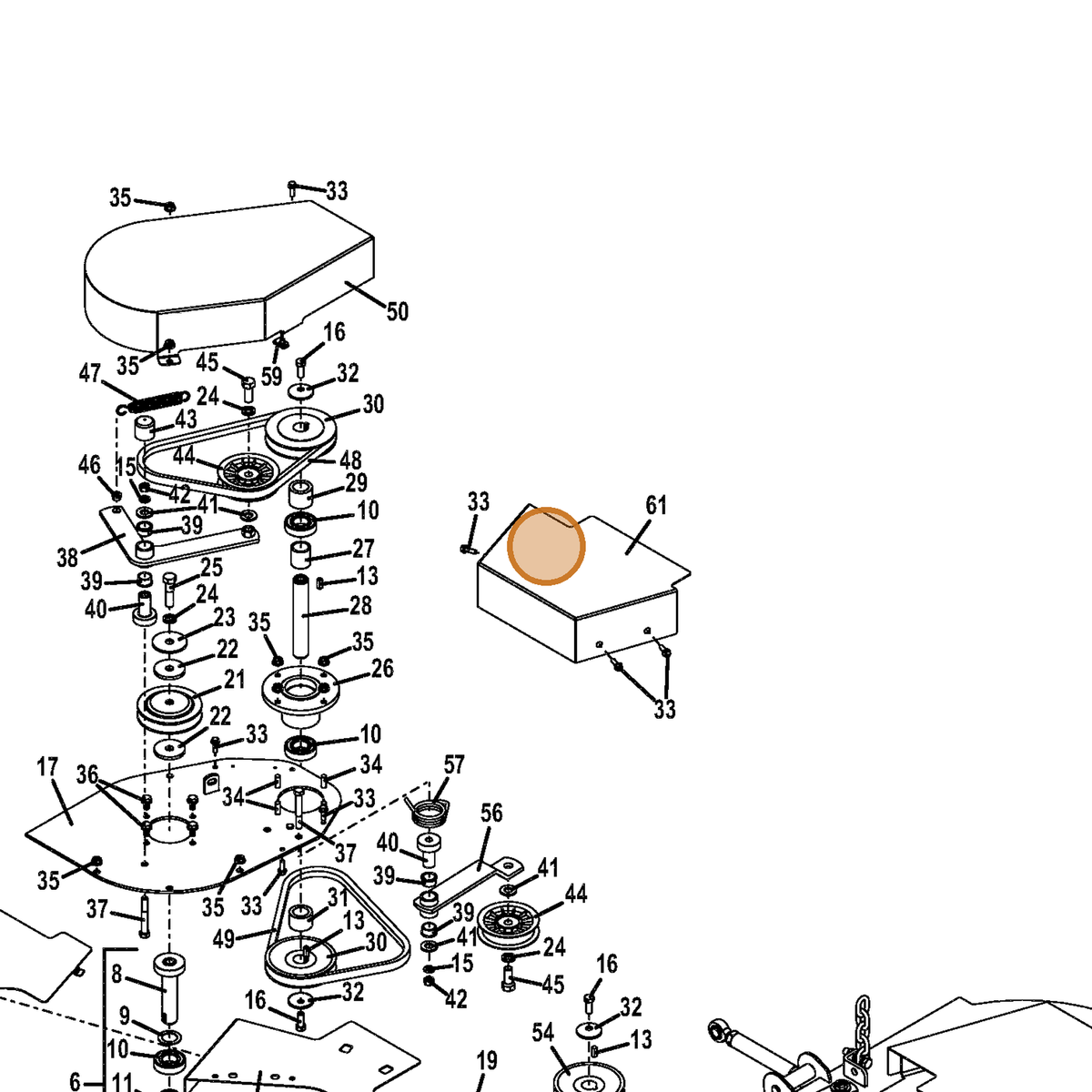 Grasshopper part 902648 — IPL diagram snippet (6x zoom, amber highlight)