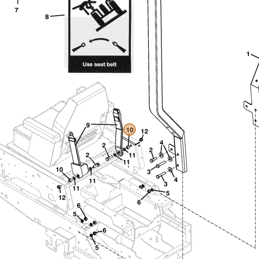 Grasshopper part 942156 — IPL diagram snippet (6x zoom, amber highlight)