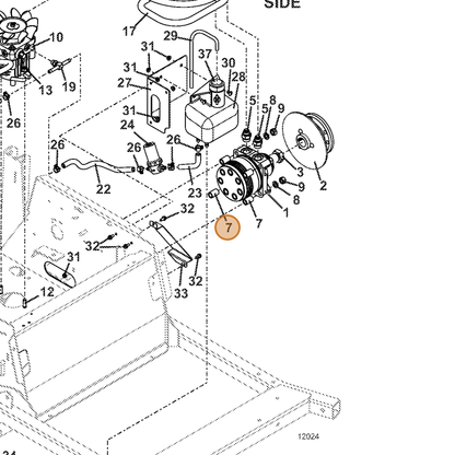 Grasshopper part 942184 — IPL diagram snippet (6x zoom, amber highlight)