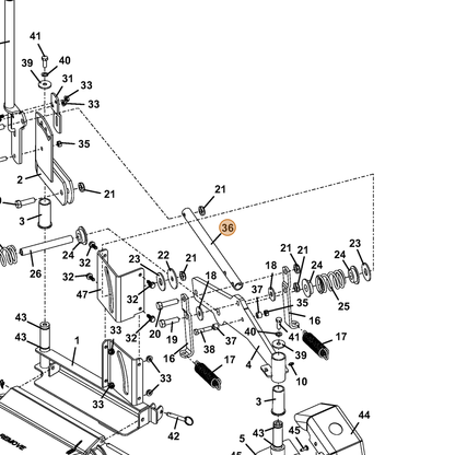 Grasshopper part 942350 — IPL diagram snippet (6x zoom, amber highlight)