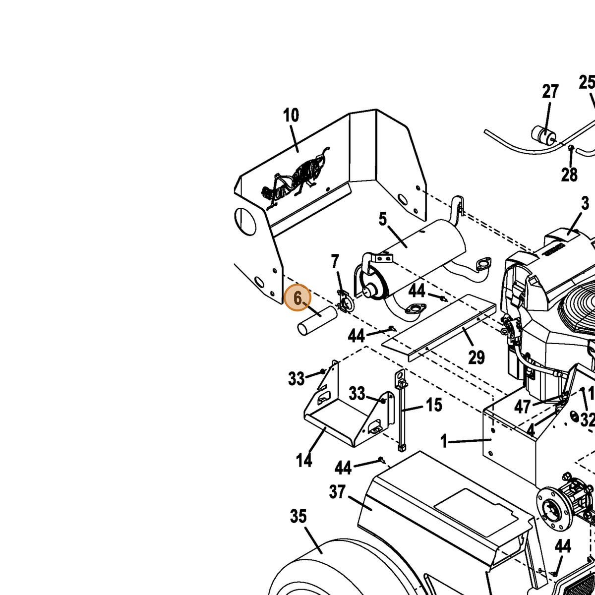 Grasshopper part 942400 — IPL diagram snippet (6x zoom, amber highlight)