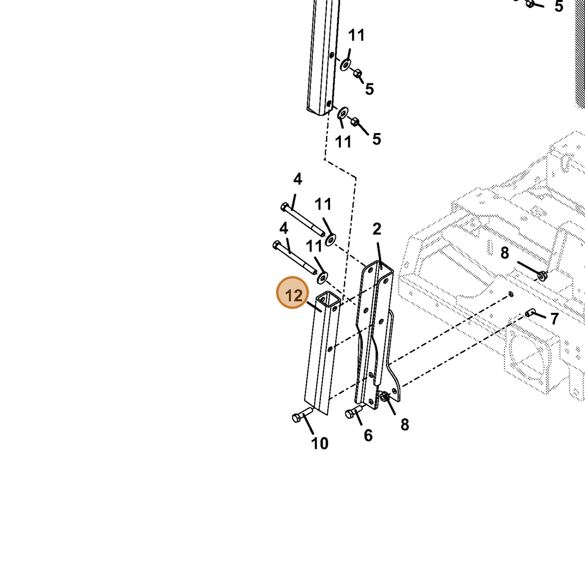 Grasshopper part 942518 — IPL diagram snippet (6x zoom, amber highlight)