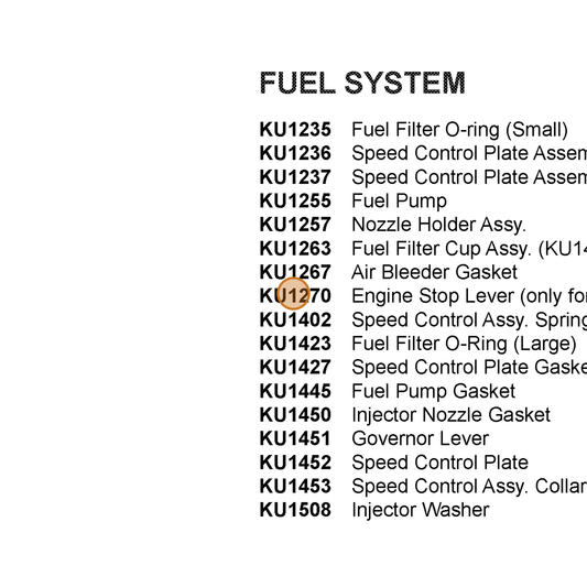 Grasshopper part KU1270 — IPL diagram snippet (6x zoom, amber highlight)