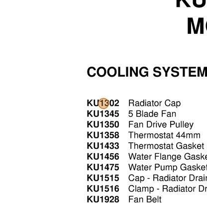Grasshopper part KU1302 — IPL diagram snippet (6x zoom, amber highlight)