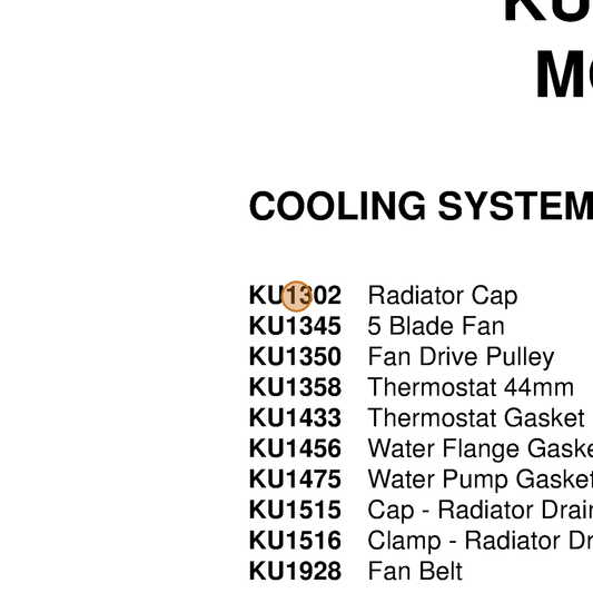 Grasshopper part KU1302 — IPL diagram snippet (6x zoom, amber highlight)