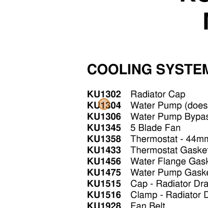 Grasshopper part KU1304 — IPL diagram snippet (6x zoom, amber highlight)