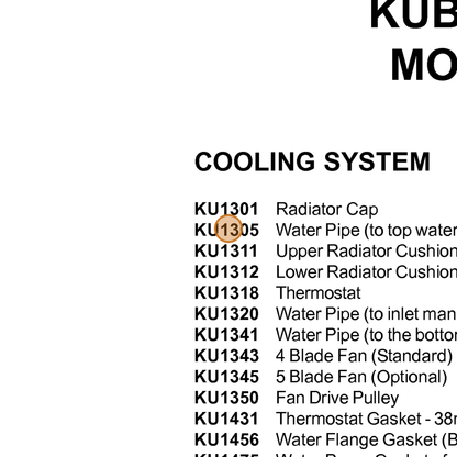Grasshopper part KU1305 — IPL diagram snippet (6x zoom, amber highlight)